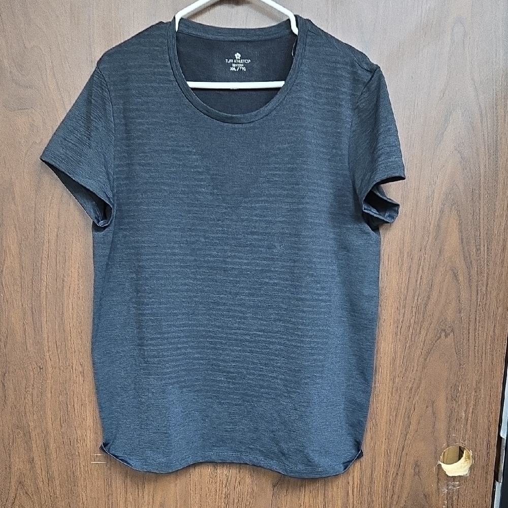 Tuff Athletics Dark Grey and Black Seamless Athletic T-Shirt